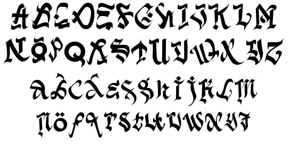Dark Gate font specimens