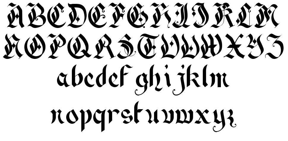 Dark Gospel font specimens