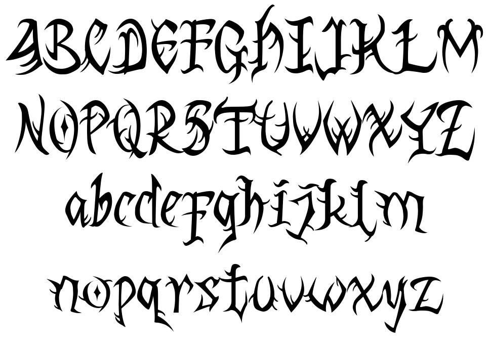 Dark Hellow font specimens