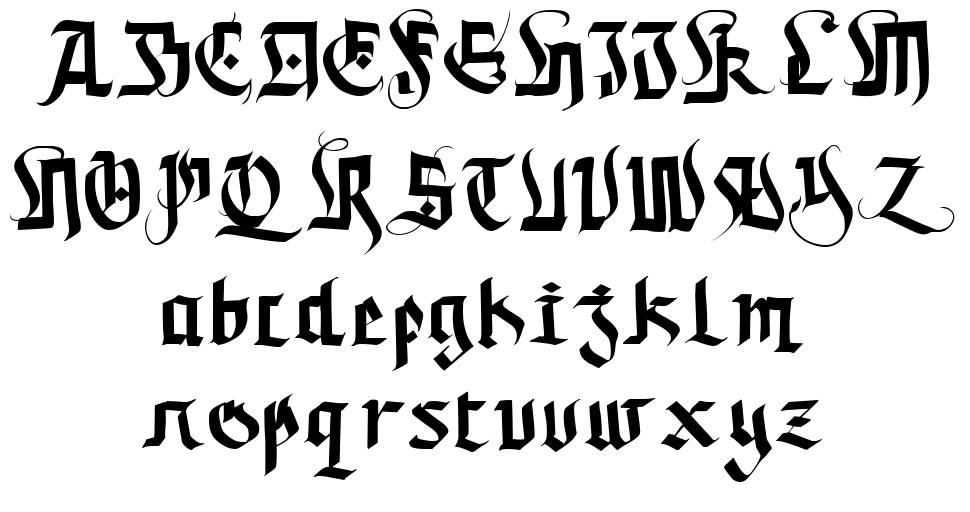 Dark Prince font specimens