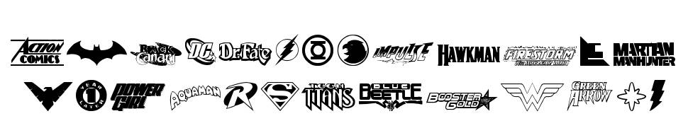 DC Comics font Örnekler