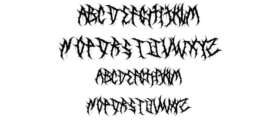 Death Mohawk font specimens
