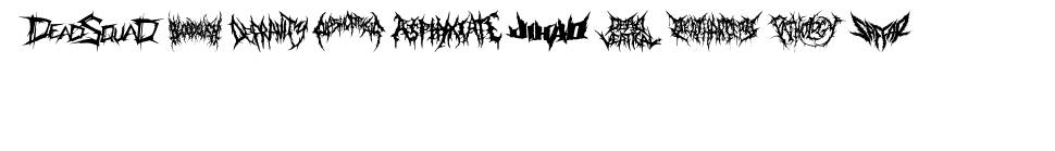 DeathMetal Logo písmo Exempláře