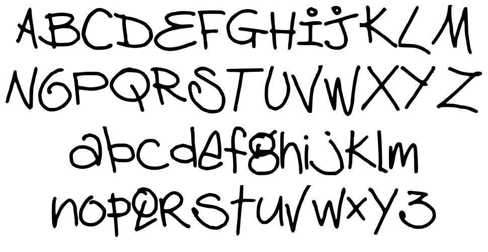 Deb Handwriting 字形 标本