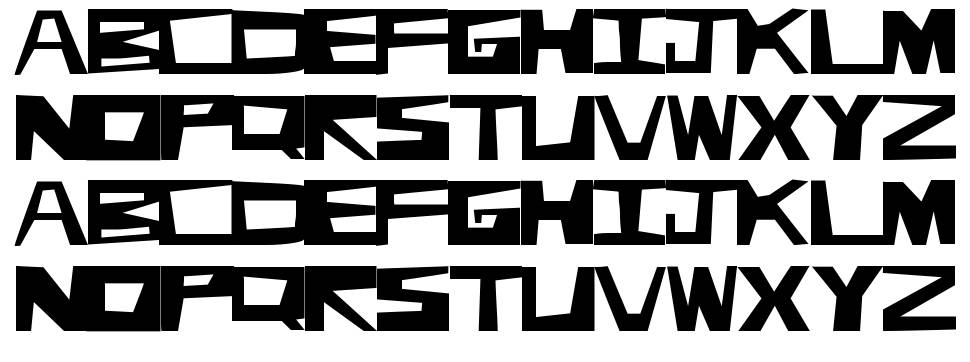 Deformed Font font specimens