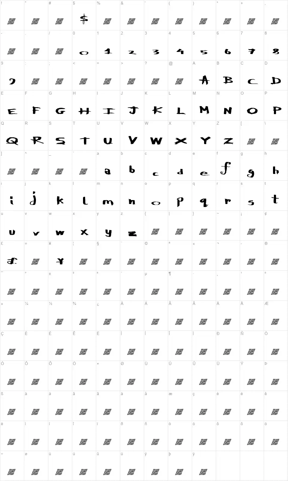 Defy Logicfont character map