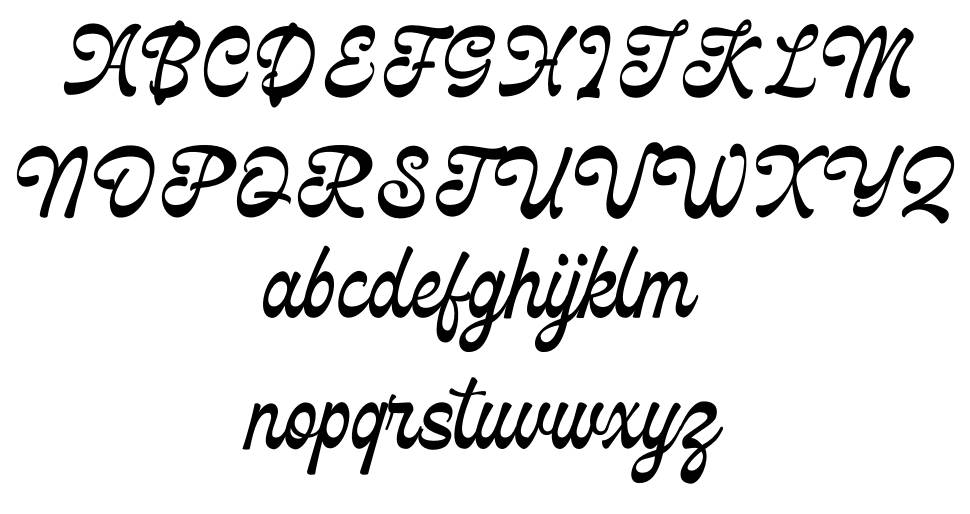 Delagio Script 字形 标本