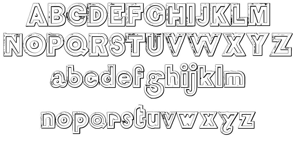 DelamotteLargeRelief Beveled font specimens