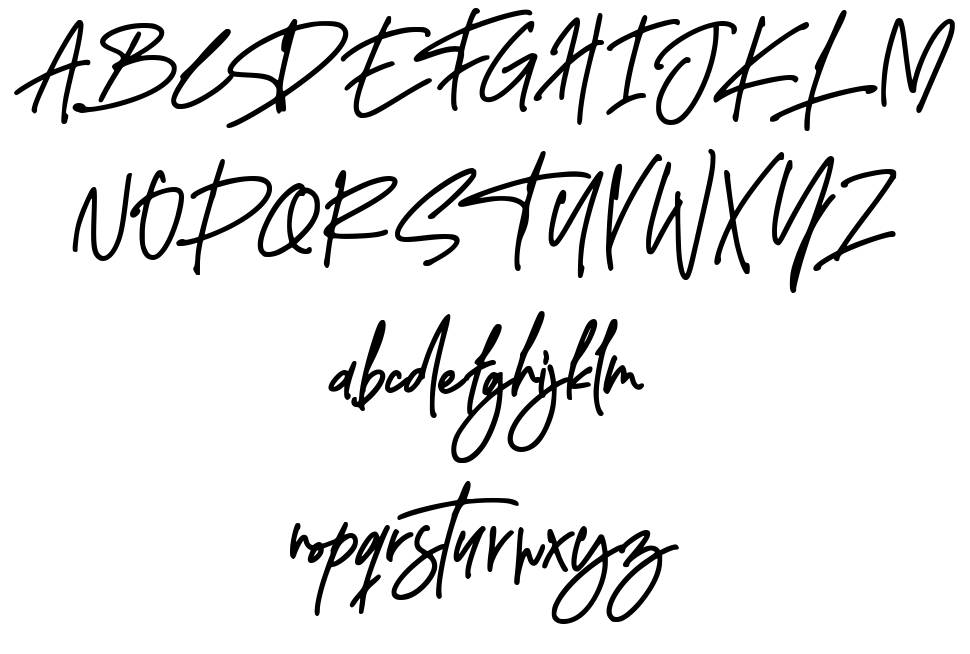 Delistha Signature font specimens