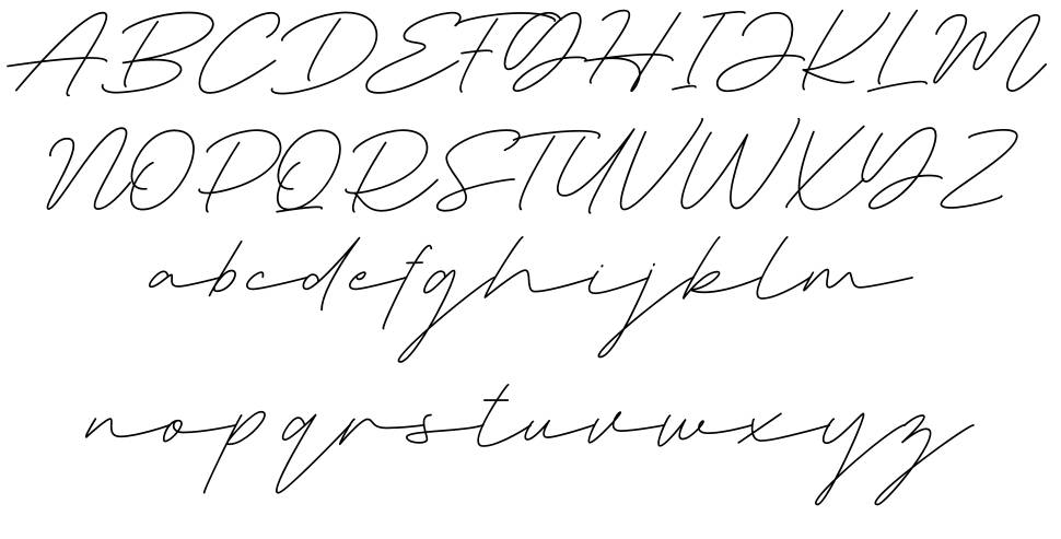 Deluna Signature font specimens