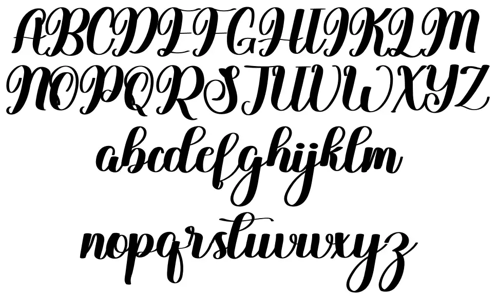 Delysha Script font Örnekler