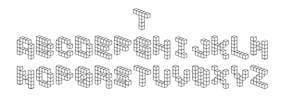 Demon Cubic Block Font fonte Espécimes