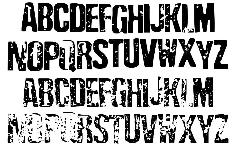 Depressionist Three font specimens