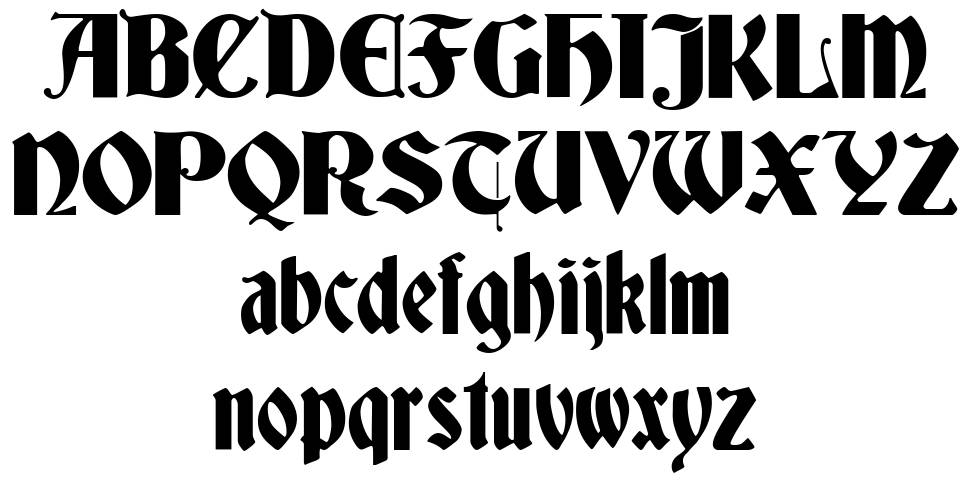 Deutsch Gothic 字形 标本