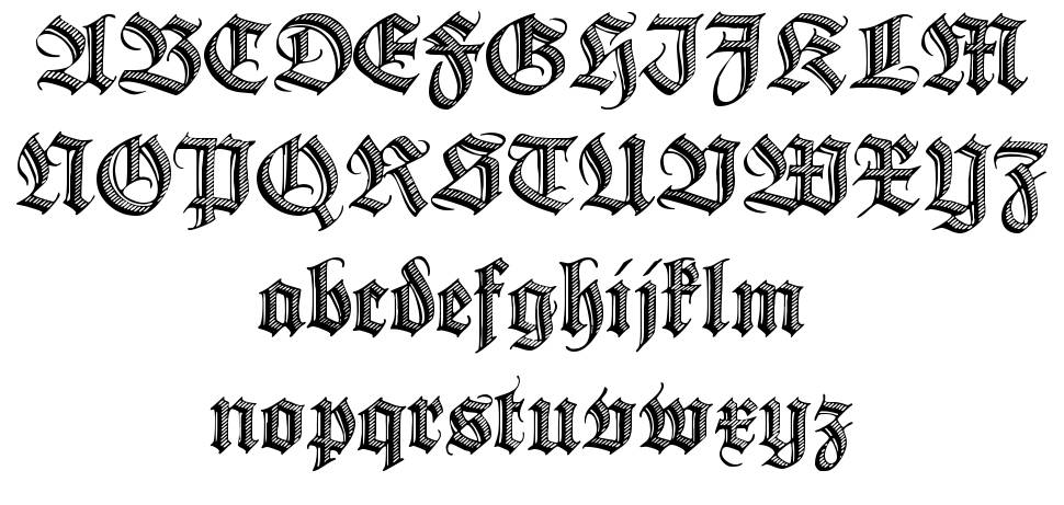 Deutsche Zierschrift 字形 标本