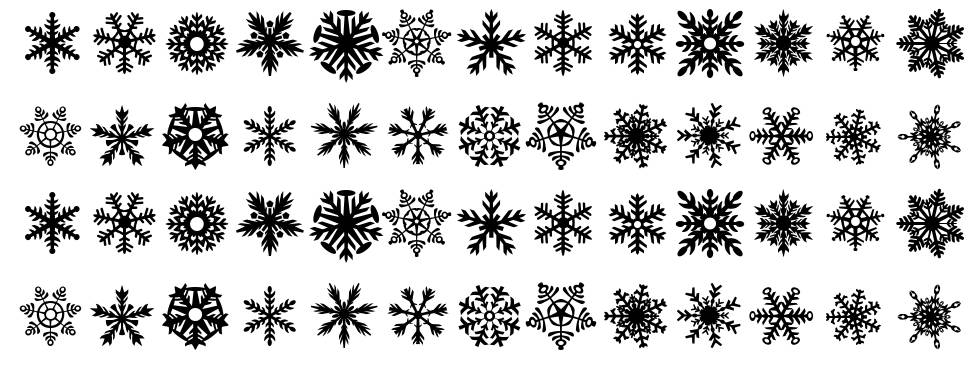 DH Snowflakes font specimens