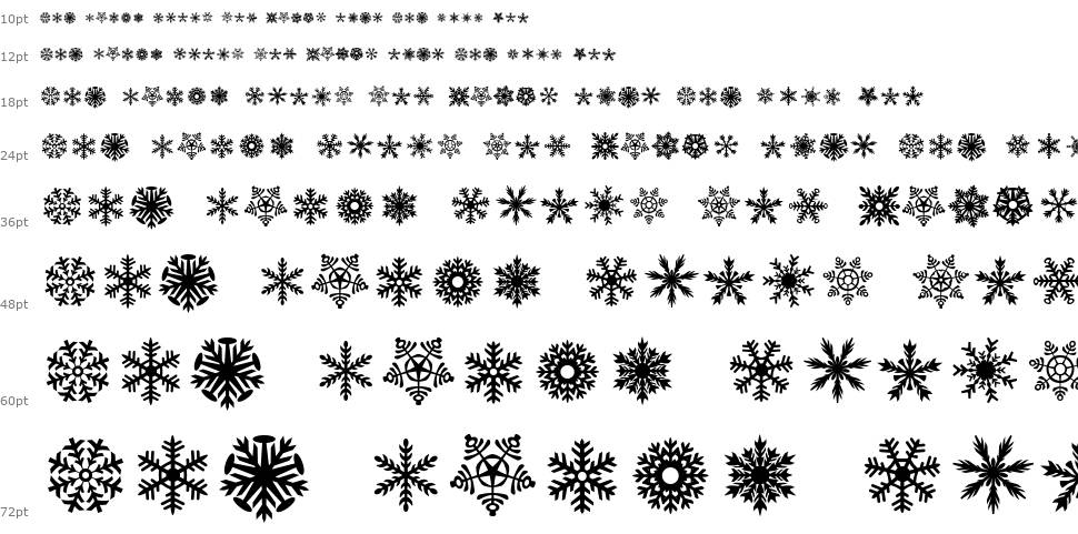 DH Snowflakes font Şelale