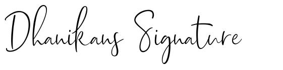 Dhanikans Signature font