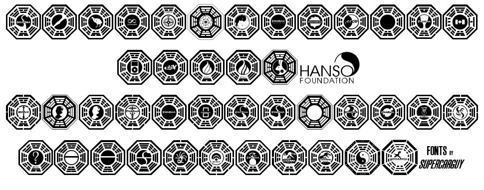 Dharma Initiative Logos písmo Exempláře
