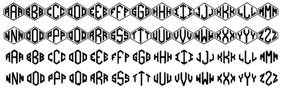 Diamondgrams písmo Exempláře