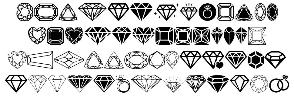 Diamonds písmo Exempláře