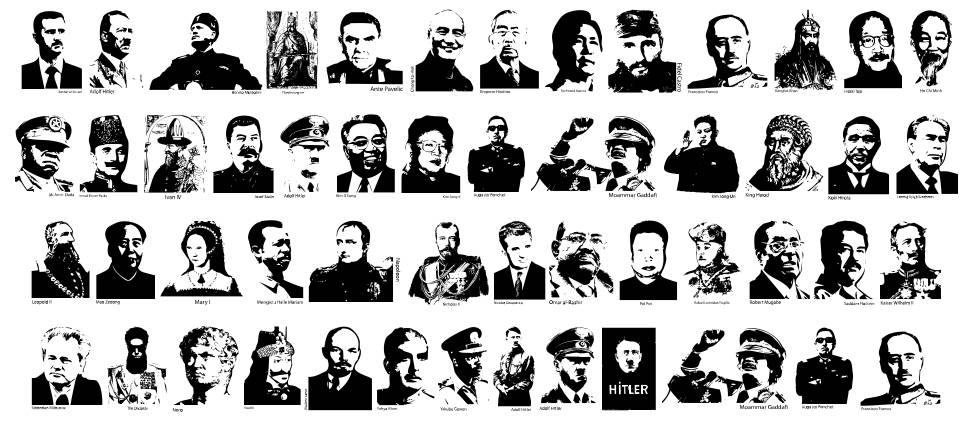 Dictators font specimens