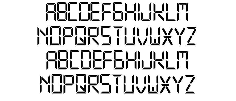 Digital Display tfb font specimens