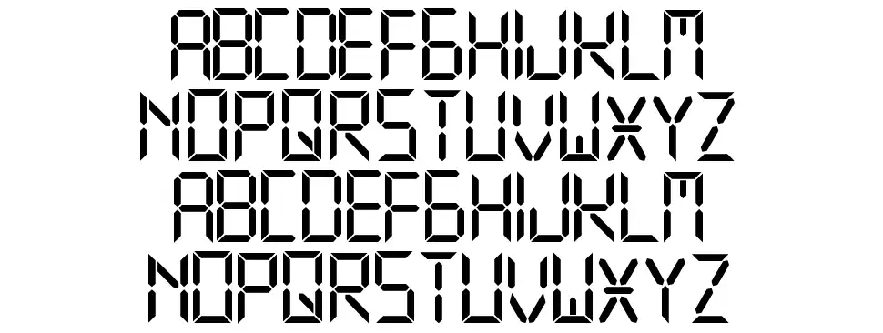 Digital Display tfb font specimens