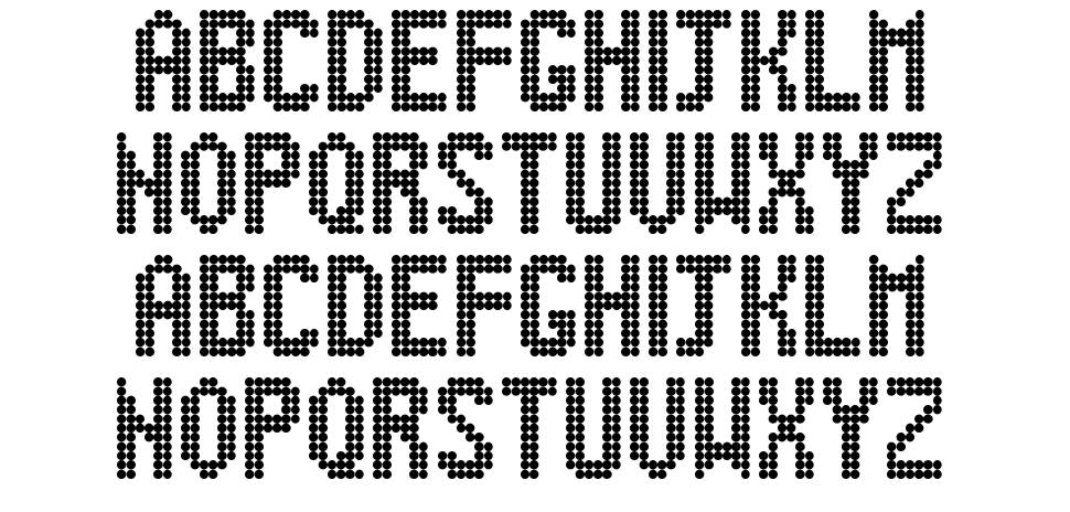 Digital Dot Roadsign font specimens