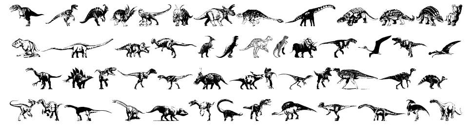 Dinosaurs font specimens