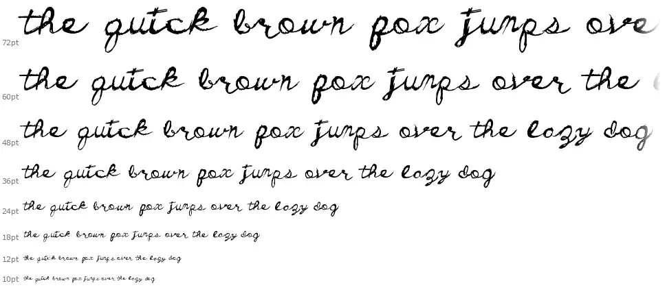 Dirty Cursivefont waterfall