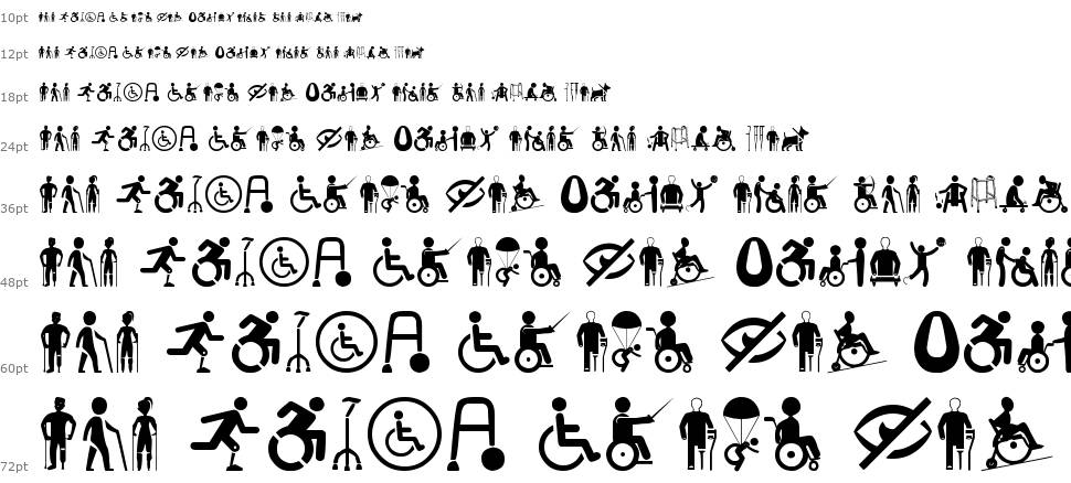 Disabled Icons schriftart Wasserfall