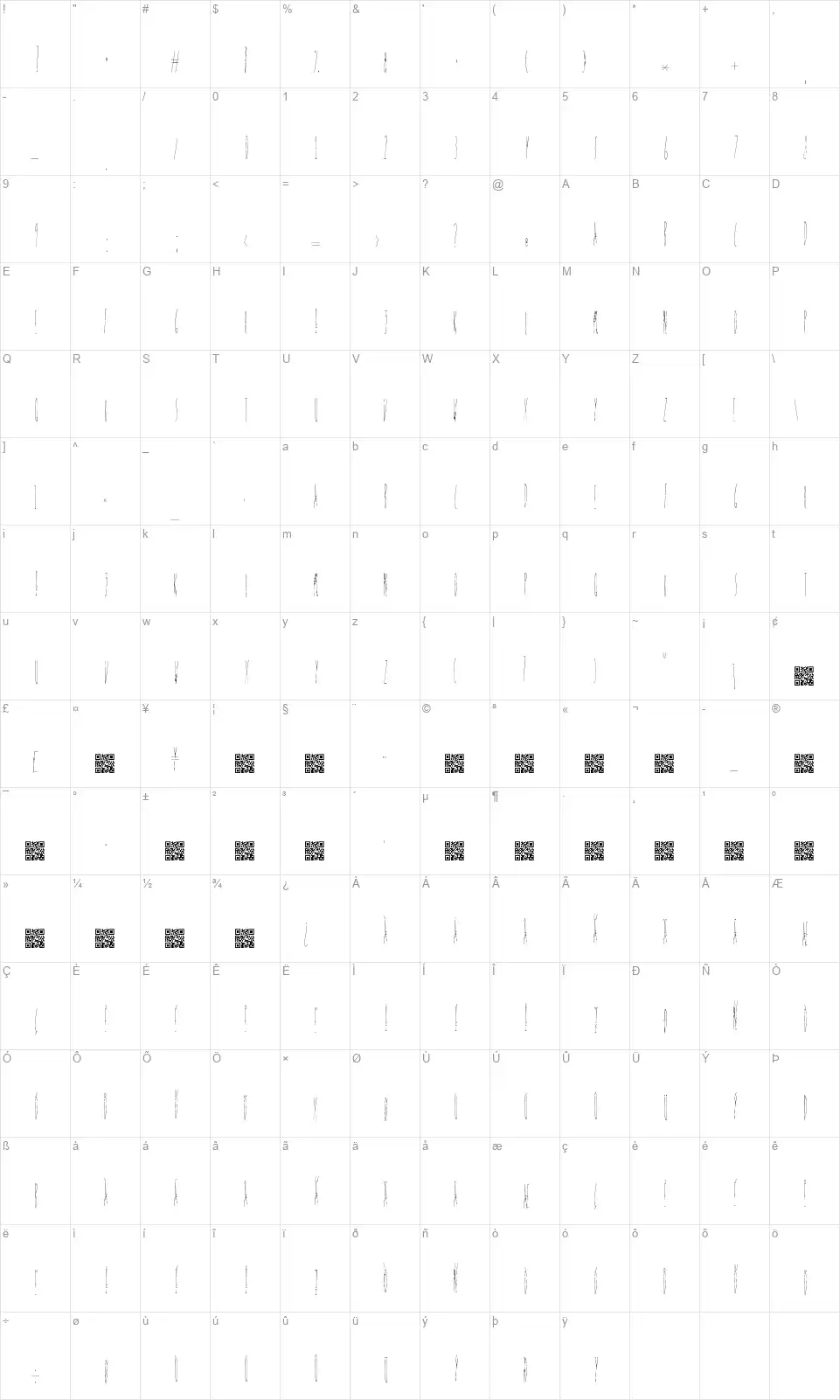 Discover Earthfont character map