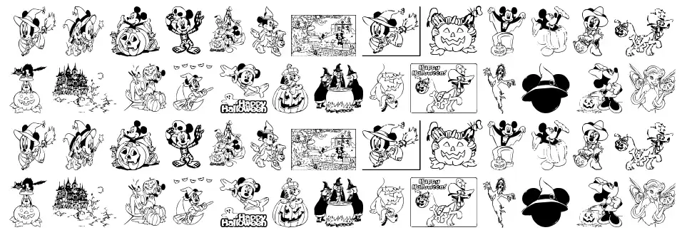 Disney Halloween font specimens