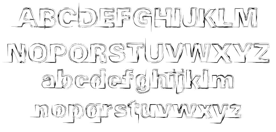 Distopia Black Outlines font specimens