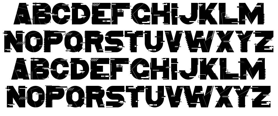 Distorter font specimens