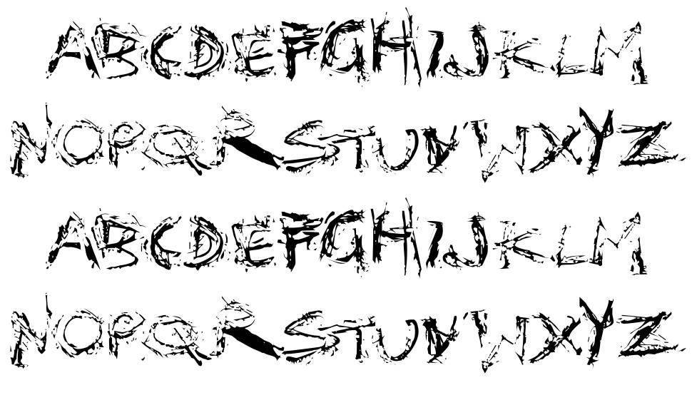 Distortia font specimens