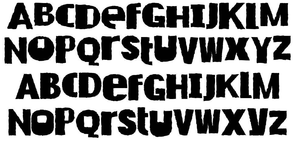 DK Rusty Cage font specimens