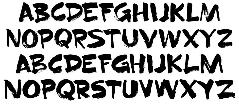 DK Superbrush font specimens