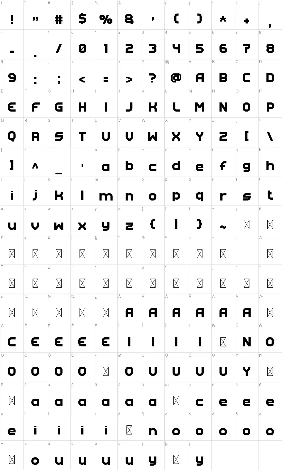 Doit Map Doitfont character map