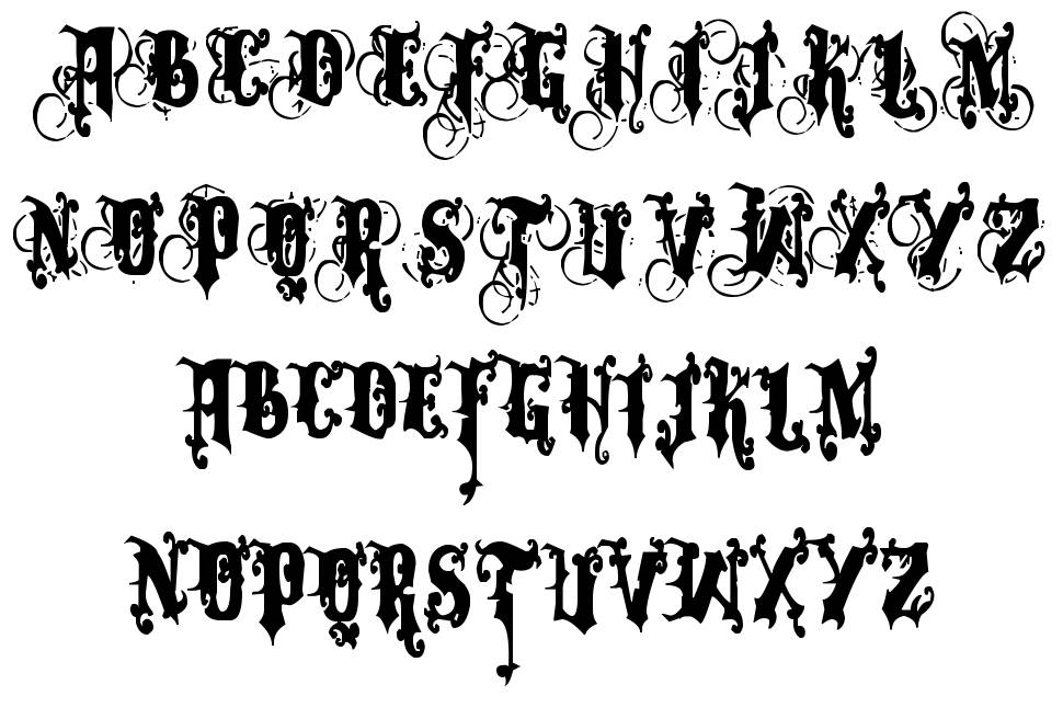 Dominatrix font specimens