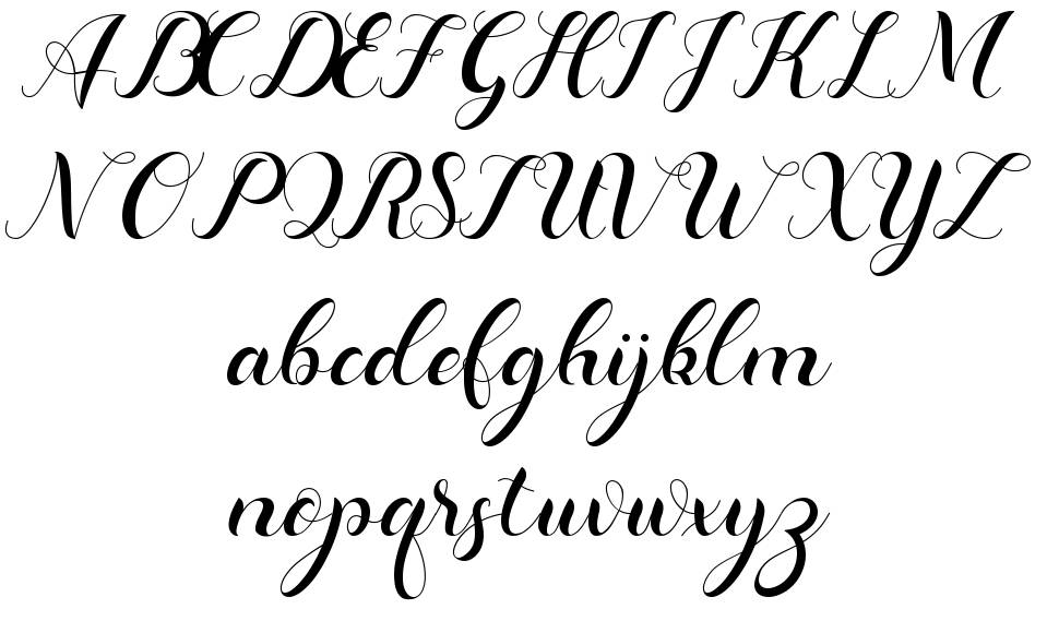 Dominica Calligraphy fuente Especímenes