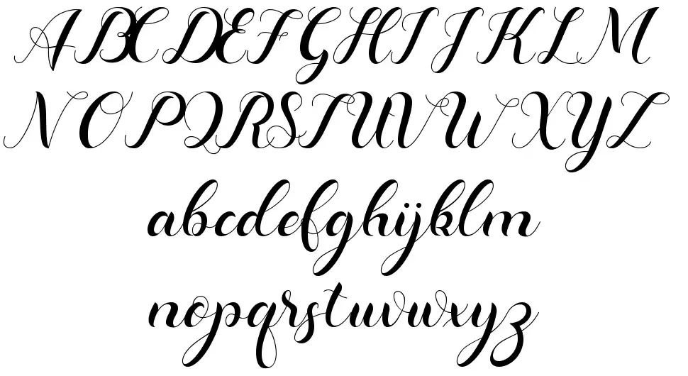 Dominica Calligraphy font specimens