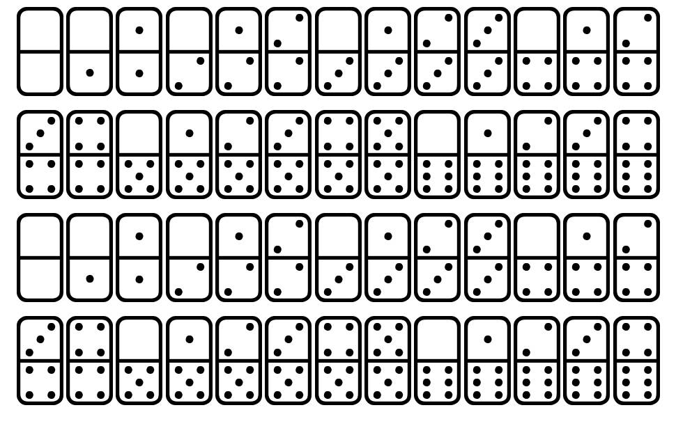 Dominos ST font specimens