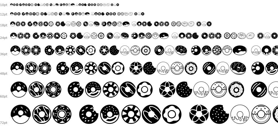 Donuts Icons font Waterfall