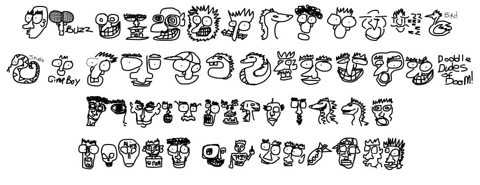 Doodle Dudes of Doom font Örnekler