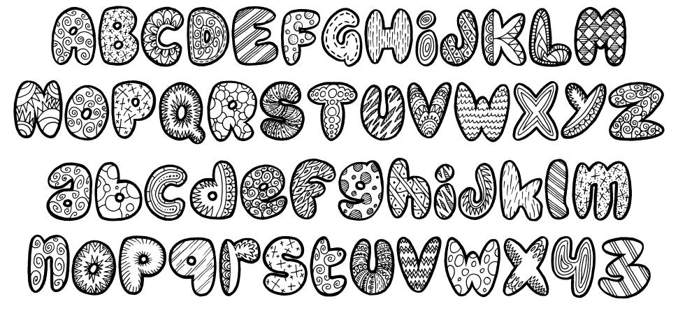 Doodle Gum font specimens
