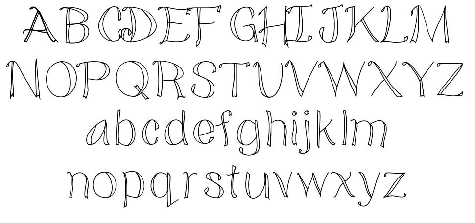 Doodled font specimens