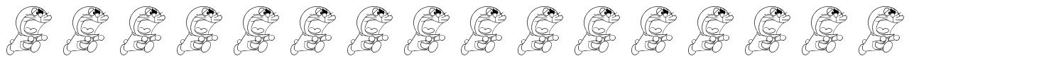 Doraemon Slalala 字形