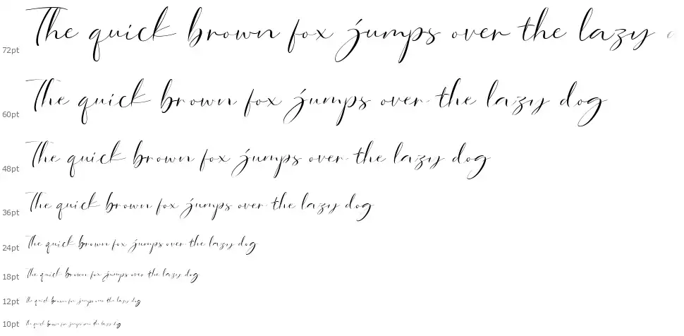 Dorothy Clark Scriptfont waterfall